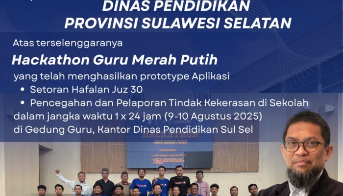 Pertama di Indonesia, Disdik Sul Sel Laksanakan Hackathon