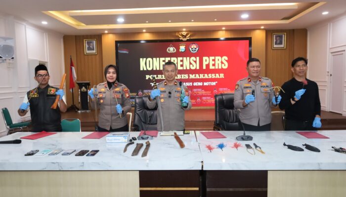 Bentrok Kelompok Geng Motor di Rappocini Makassar, Polisi Amankan Panah Busur dan Magazen Air Softgun